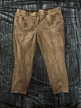 torrid Brown Ankle Crop Jeans with Front Panel Seams